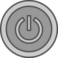 poder botón línea lleno escala de grises icono diseño vector