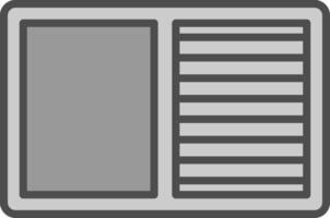 Contrast Line Filled Greyscale Icon Design vector