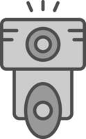Camera Flash Line Filled Greyscale Icon Design vector