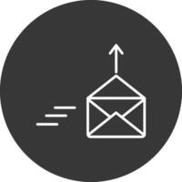 correo línea invertido icono diseño vector