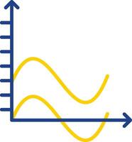 Wave Chart Line Two Colour Icon Design vector