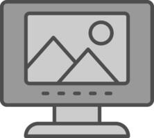 Gallery Line Filled Greyscale Icon Design vector