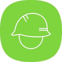 Helmet Line Curve Icon Design vector