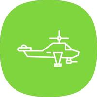 Heliciopter Line Curve Icon Design vector