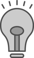 Bulb Line Filled Greyscale Icon Design vector