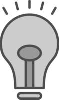 Bulb Line Filled Greyscale Icon Design vector