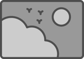 Picture Line Filled Greyscale Icon Design vector