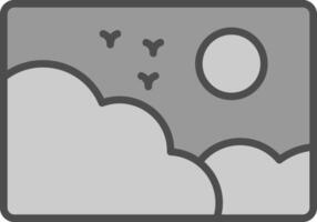 Picture Line Filled Greyscale Icon Design vector