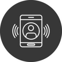 Call Line Inverted Icon Design vector