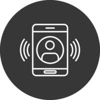 Call Line Inverted Icon Design vector