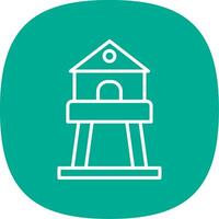 Tower Line Curve Icon Design vector