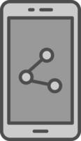 Mobile Phone Line Filled Greyscale Icon Design vector
