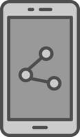 Mobile Phone Line Filled Greyscale Icon Design vector