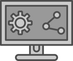 Connection Line Filled Greyscale Icon Design vector