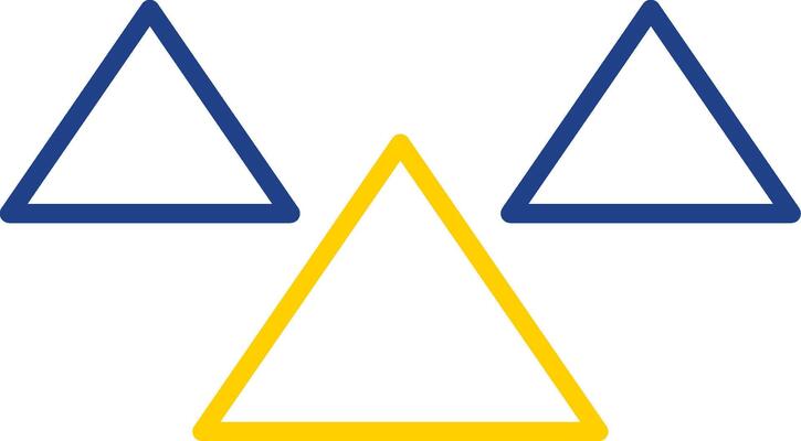 Triangles Line Two Colour Icon Design