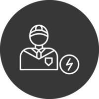 Electrician Line Inverted Icon Design vector