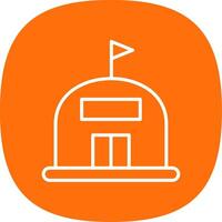 Warehouse Line Curve Icon Design vector