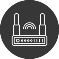 Router Line Inverted Icon Design vector