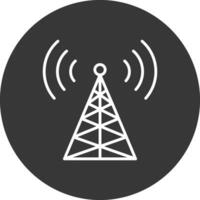 Radio Tower Line Inverted Icon Design vector
