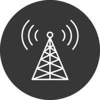 Radio Tower Line Inverted Icon Design vector