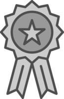 Badge Line Filled Greyscale Icon Design vector