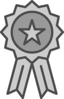 Badge Line Filled Greyscale Icon Design vector