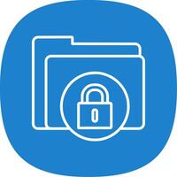 Secure Folder Line Curve Icon Design vector