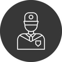 Security Guard Line Inverted Icon Design vector