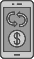 Refund Line Filled Greyscale Icon Design vector