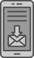 Mail Line Filled Greyscale Icon Design vector