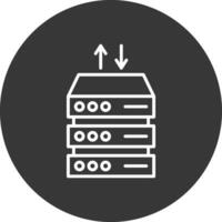 Data Center Line Inverted Icon Design vector