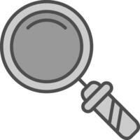 Magnifying Glass Line Filled Greyscale Icon Design vector