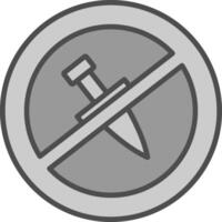 No Knife Line Filled Greyscale Icon Design vector