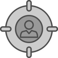Target Audience Line Filled Greyscale Icon Design vector