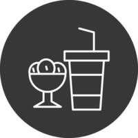 rápido comida línea invertido icono diseño vector