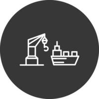 Harbor Line Inverted Icon Design vector