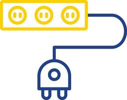 Extension Cable Line Two Colour Icon Design vector