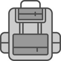 mochila línea lleno escala de grises icono diseño vector