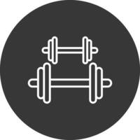 Dumbbell Line Inverted Icon Design vector