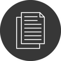 Document Line Inverted Icon Design vector