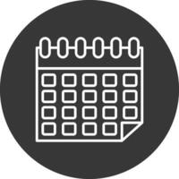 calendario línea invertido icono diseño vector