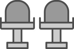 asientos línea lleno escala de grises icono diseño vector