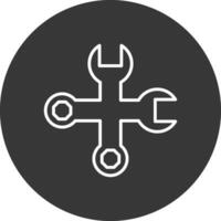 Spanner Line Inverted Icon Design vector