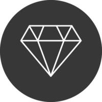 diamante línea invertido icono diseño vector