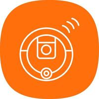 Robot Vacuum Cleaner Line Curve Icon Design vector
