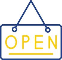 Open Sign Line Two Colour Icon Design vector