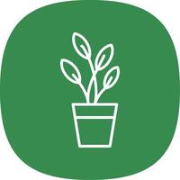 Dumb Cane Line Curve Icon Design vector