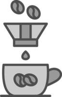 café filtrar línea lleno escala de grises icono diseño vector