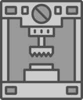 Press Machine Line Filled Greyscale Icon Design vector