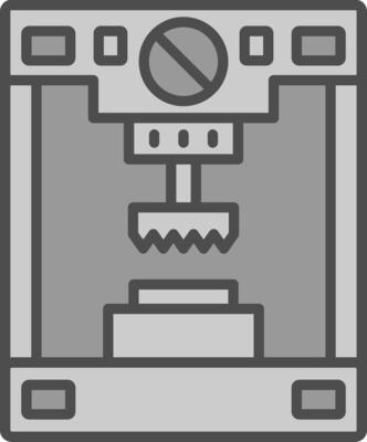 Press Machine Line Filled Greyscale Icon Design